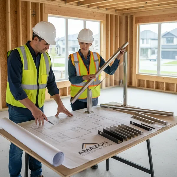 Custom home builders consulting with railing experts