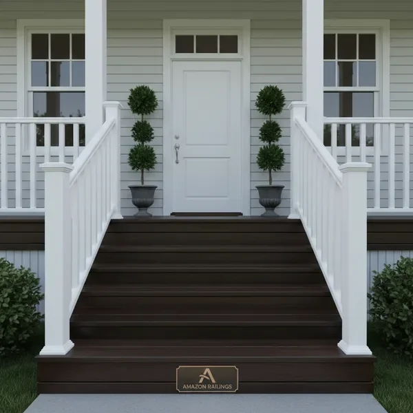 Traditional porch railings for home entrance