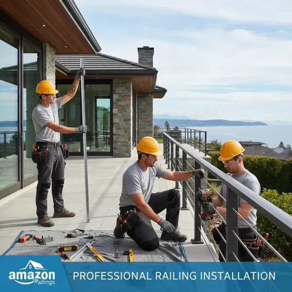 Expert railing installation team at Amazon Railings